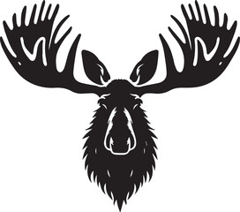 Moose Vector In Black and White