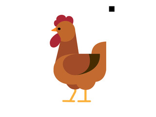 Silhouette of Rooster and chicken hen vector icon set illustration on white background. Black silhouette of a hen and chick icon vector.