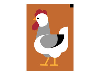 Silhouette of Rooster and chicken hen vector icon set illustration on white background. Black silhouette of a hen and chick icon vector.