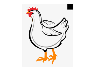 Silhouette of Rooster and chicken hen vector icon set illustration on white background. Black silhouette of a hen and chick icon vector.