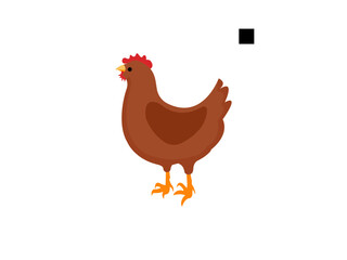 Silhouette of Rooster and chicken hen vector icon set illustration on white background.  silhouette of a hen and chick icon vector.