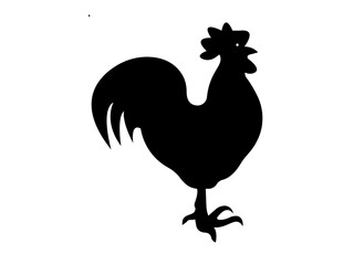 Silhouette of Rooster and chicken hen vector icon set illustration on white background. Black silhouette of a hen and chick icon vector.