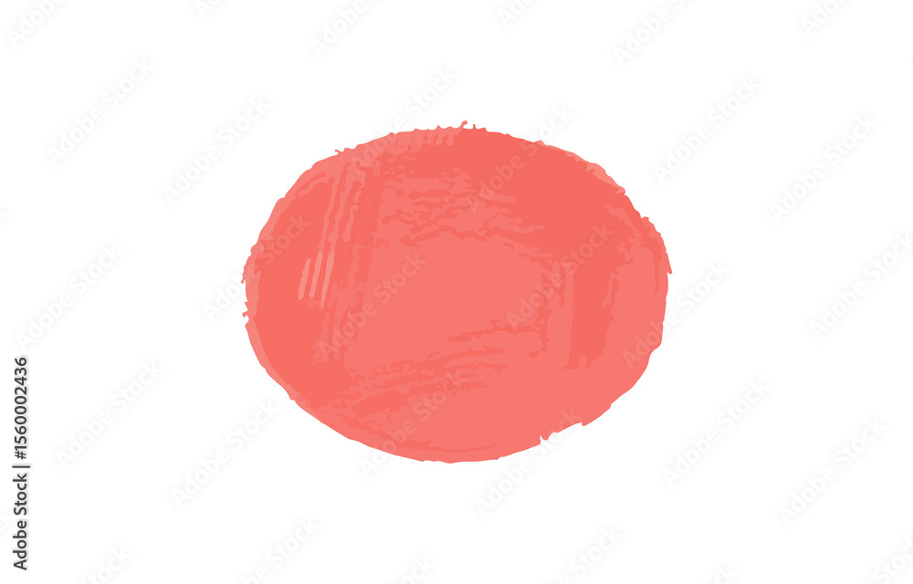 Poster salmon colored circle with textured surface and transparent background for design projects