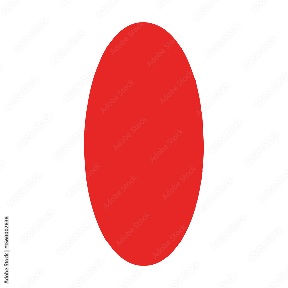 Poster red oval shape isolated on transparent background for graphic design on transparent background