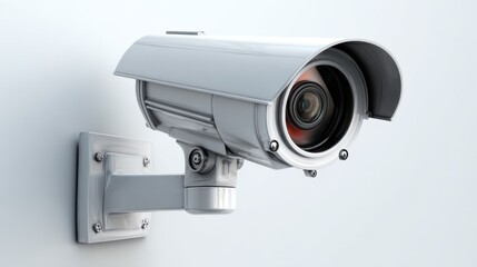 Industrial security cam with rugged casing on plain white background