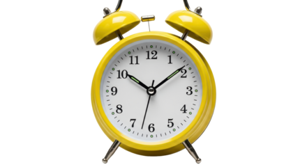 Isolated Yellow Alarm Clock