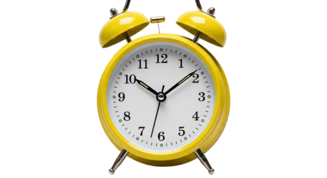 Isolated Yellow Alarm Clock