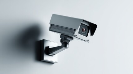 Outdoor motion detection CCTV camera with sensor on white surface