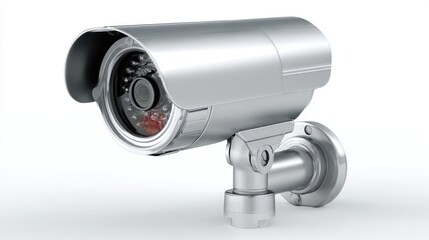 Outdoor waterproof surveillance camera displayed on white background