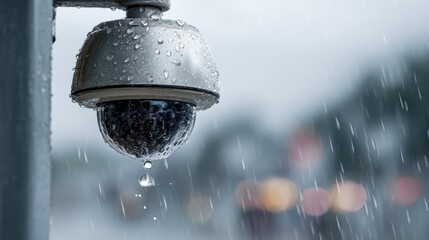 Outdoor waterproof surveillance camera displayed on white background