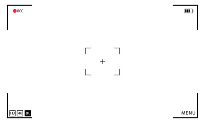 camera viewfinder frame. Camera recording screen template for overlay