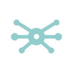 Obraz premium Neuron logo or nerve cell logo with concept vector illustration template.