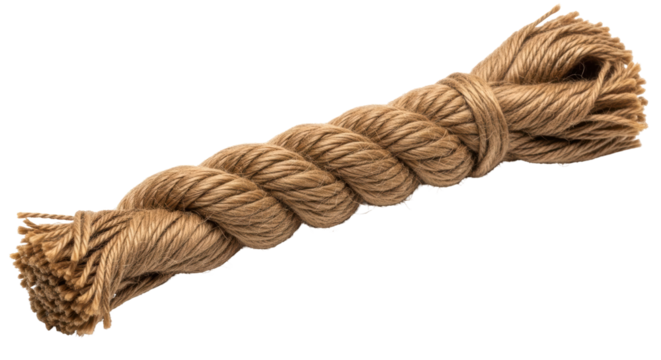 Isolated Coil of Hemp Rope