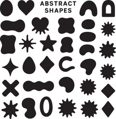 Black and White Heart Icon Set in Vector Style for Web and Design Collection