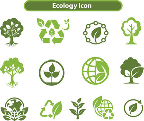 vector set of green eco icons