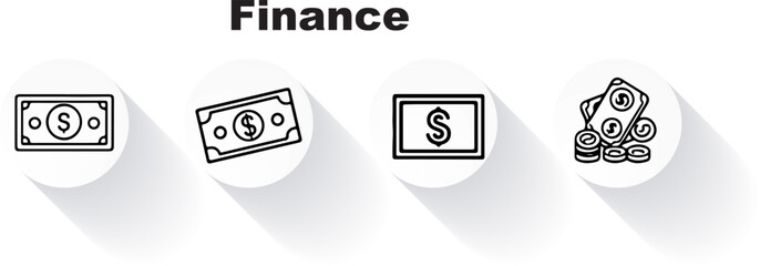 Dollar Wallet Banking Investment Credit Card – Finance Outline Icon Vector Collectio