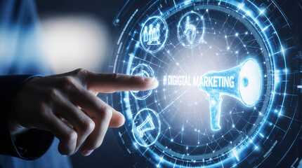 Fototapeta premium Digital marketing technology with ai intelligent concept