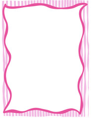 frame doodle vector hand drawn with wavy pink outline, decorated with bows in a cute style for text