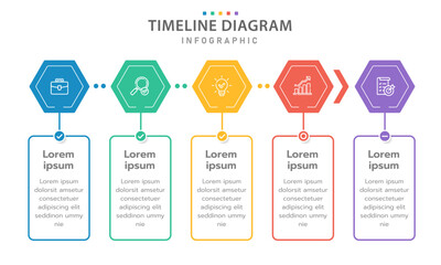 Infographic template for business. 5 Steps Modern Timeline diagram with arrow and topic, presentation vector infographic timeline.