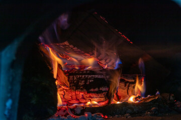 Crackling fire embers