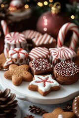 Festive Christmas cookies and candies