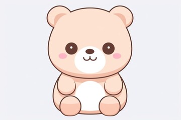 Kawaii bear big simple lines vector toy anthropomorphic representation.