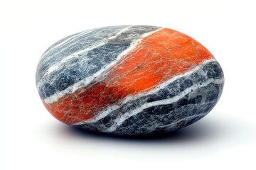 Oval, colorful stone with intricate patterns