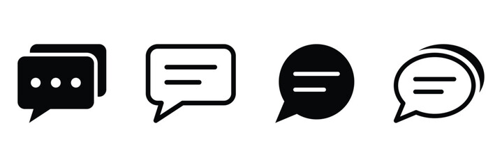 Comment icon speech bubble symbol. Message bubbles icons. Line, collection of speech bubbles icons