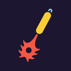 Spaghetti spoon. Kitchenware icon. Color vector kitchen utensil and tool. Cutlery illustration