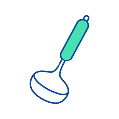 Soup ladle. Kitchenware icon. Line vector kitchen utensil and tool. Cutlery illustration