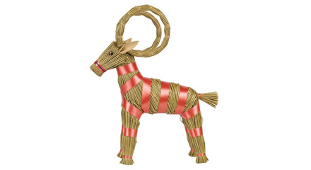 Isolated Straw Yule Goat