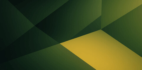 Modern green abstract art with symmetrical yellow lighting and smooth geometric transitions

