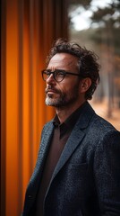 Fototapeta premium Thoughtful businessman in a contemplative pose