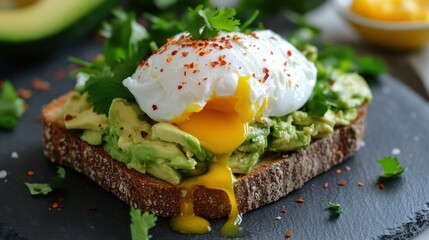 Avocado toast with poached egg