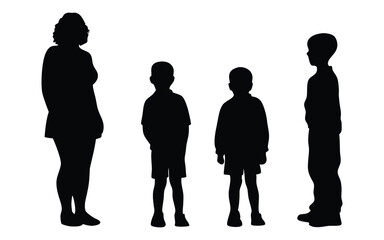 Family Group Silhouette Standing