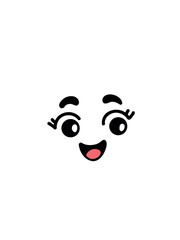 cute happy emotion on white background vector illustration