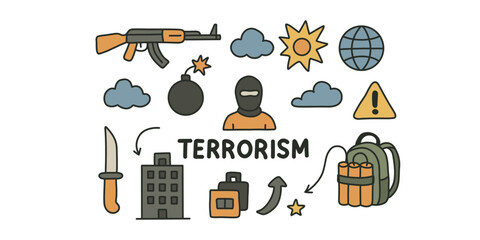anti-terrorism and public protection measures vector illustration