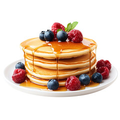 pancakes with berries on transparent png background