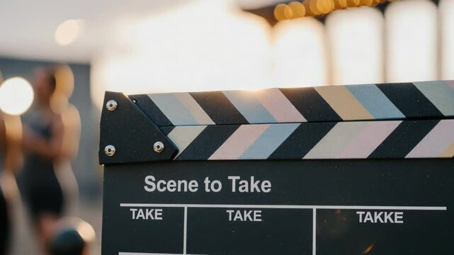movie clapper board scene to take
