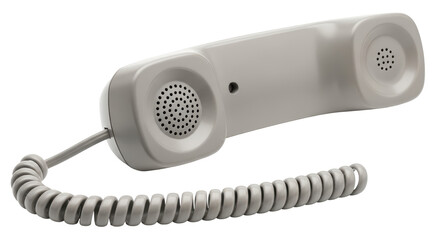 Isolated Grey Telephone Handset