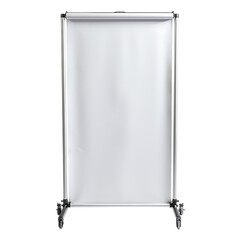 Whiteboard on wheels isolated on transparent background for presentations