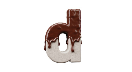 Isolated Chocolate Drizzled Letter D