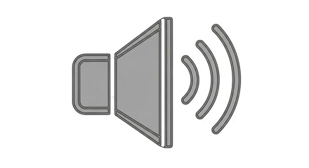 Isolated Speaker Icon with Sound Waves
