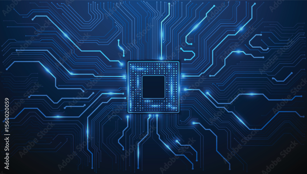 Poster circuit board. technology background. central computer processors cpu concept. motherboard digital c