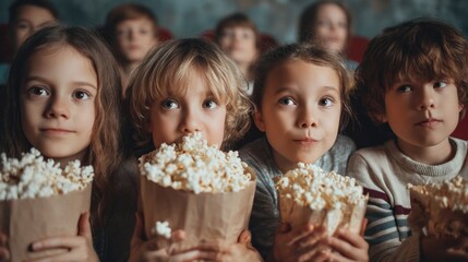 Kids watching movie