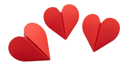 Isolated Paper Hearts