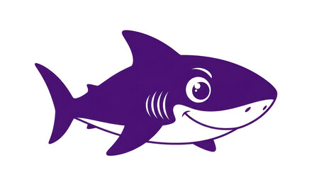 Isolated cartoon purple shark