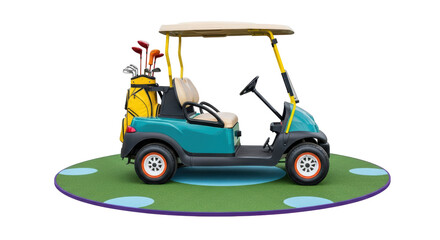 Isolated Golf Cart