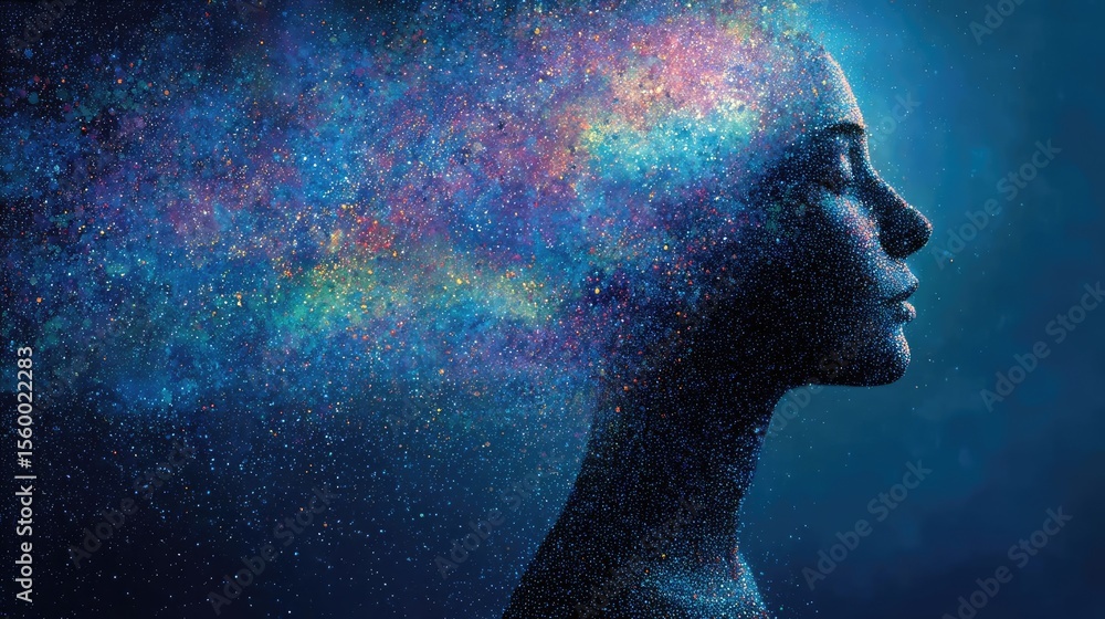 Aufkleber brain reset concept. a surreal representation of creativity and imagination manifesting.