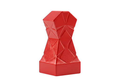 Red Geometric Sculpture: Abstract Art Piece - Powered by Adobe